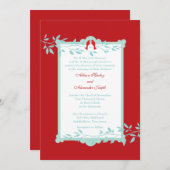 Elegant love bird Wedding Invitation Kaart (Voorkant / Achterkant)