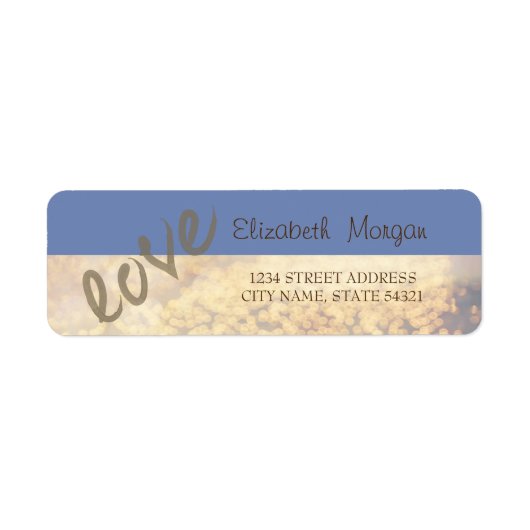 Elegant, Love, Bokeh Address Label (Voorkant)