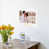 Elegant Love Calligraphy Script Weduwfoto Gold Folie Afdrukken (Laag (Keuken))