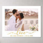 Elegant Love Calligraphy Script Weduwfoto Gold Folie Afdrukken (Voorkant)