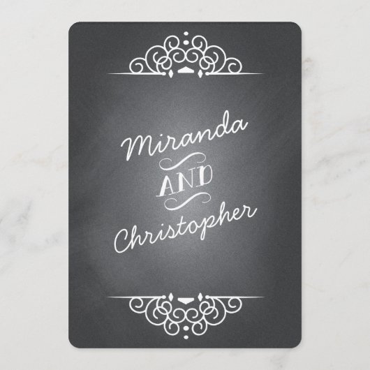 Elegant Love Chalkboard Programme | Menu-kaart Programmakaart (Achterkant)