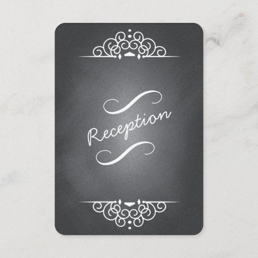 Elegant Love Chalkboard Wedding RSVP-reactiekaart Informatiekaartje (Achterkant)