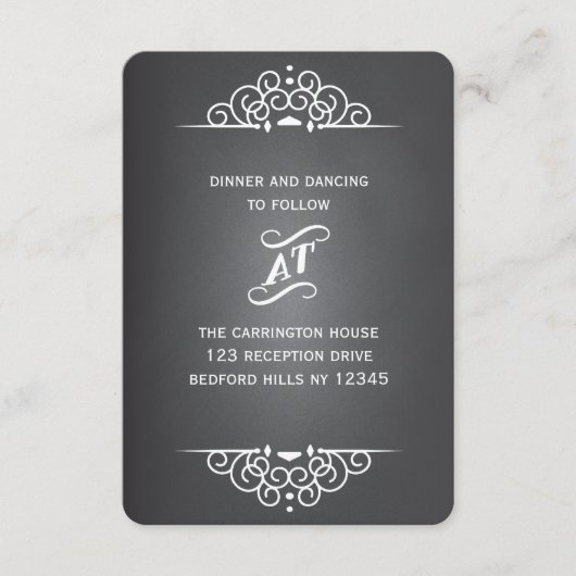 Elegant Love Chalkboard Wedding RSVP-reactiekaart Informatiekaartje (Voorkant)