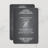 Elegant Love Chalkboard Wedding RSVP-reactiekaart Informatiekaartje (Voorkant / Achterkant)