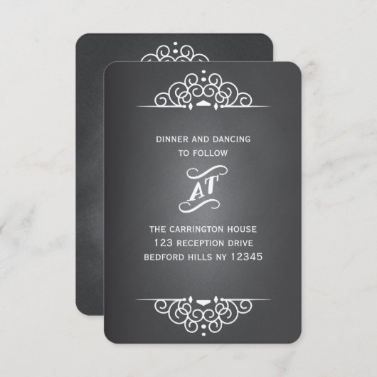 Elegant Love Chalkboard Wedding RSVP-reactiekaart Informatiekaartje (Voorkant / Achterkant)