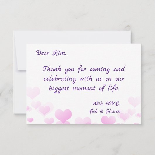 Elegant Love en Dankjewel Gegroet Wedding Cards Bedankkaart (Achterkant)