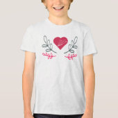 Elegant Love, Freedom, Heart and Travel Graphic Tri-Blend Shirt (Voorkant)