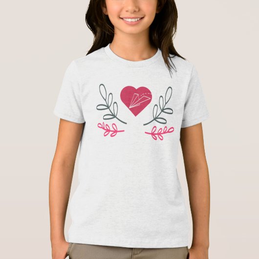 Elegant Love, Freedom, Heart and Travel Graphic Tri-Blend Shirt (Voorkant)