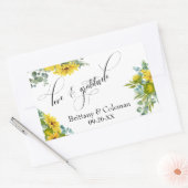 Elegant Love & Gratitude Sunflower Eucalyptus Rechthoekige Sticker (Envelop)