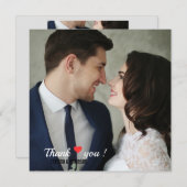 Elegant Love Heart Wedding Photo Kaart (Voorkant / Achterkant)