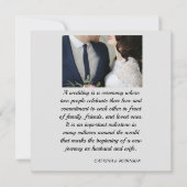 Elegant Love Heart Wedding Photo Kaart (Achterkant)