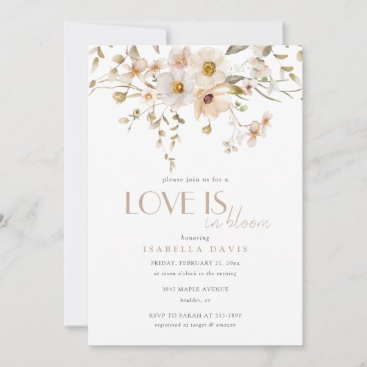 Elegant Love is in Bloom Flower Vrijgezellenfeest Kaart (Voorkant)