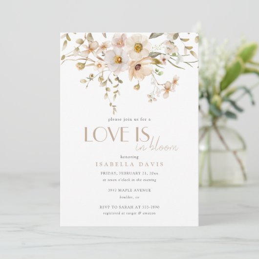 Elegant Love is in Bloom Flower Vrijgezellenfeest Kaart (Staand voorkant)