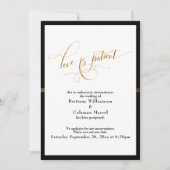 Elegant Love is Patient Black & Gold Stripe Kaart (Voorkant)