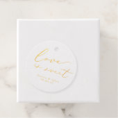 Elegant Love is Sweet Calligraphy Wedding Bedankjes Labels (Met doos)