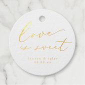 Elegant Love is Sweet Calligraphy Wedding Bedankjes Labels (Voorkant)