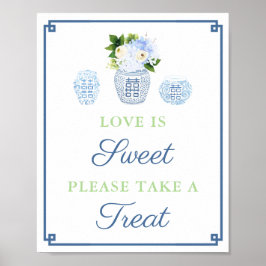 Elegant Love is Sweet Take a Treat Wedding Shower Poster