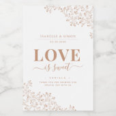 Elegant Love is Sweet Wedding Favor Voedselcontainer Etiket (Enkel label)