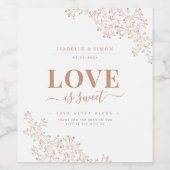 Elegant Love is Sweet Wedding Favor Wijn Etiket (Enkel label)