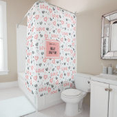 Elegant Love Lettering Heart Sketch Shower Curtain Douchegordijn (In situ)