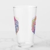 Elegant Love Quote Glitter Gold Pink Blue Sparkle Glas (Rechts)