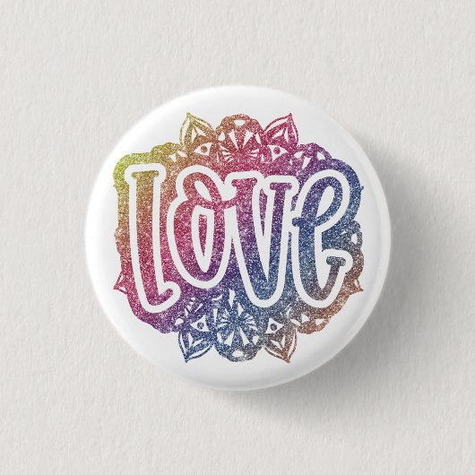 Elegant Love Quote Glitter Sparkle Romance Ronde Button 3,2 Cm (Voorkant)