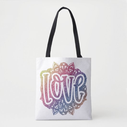 Elegant Love Quote Glitter Sparkle Romance Tote Bag (Voorkant)