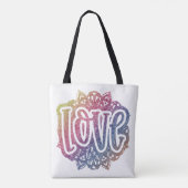 Elegant Love Quote Glitter Sparkle Romance Tote Bag (Achterkant)
