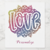 Elegant Love Quote Glitter Sparkle Romance Wijn Etiket (Enkel label)