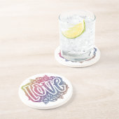 Elegant Love Quote Glitter Sparkle Romance Zandsteen Onderzetter (Zijkant)