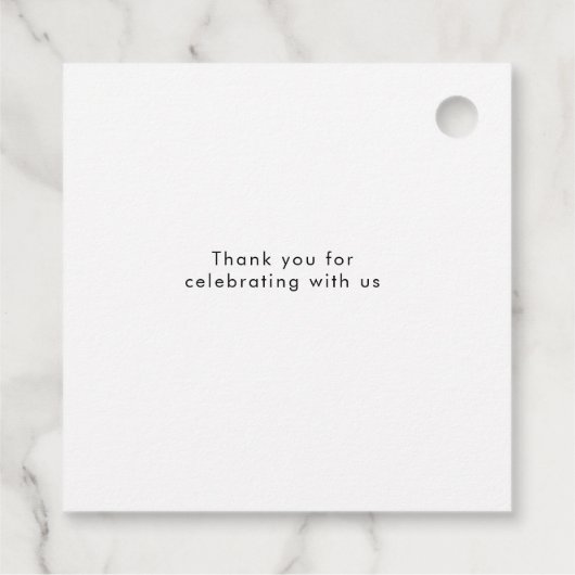 Elegant love script bruiloft foto bedankjes labels (Achterkant)