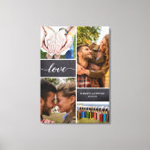 Elegant Love Script Foto Collage Schoolbord Canvas Afdruk (Voorkant)