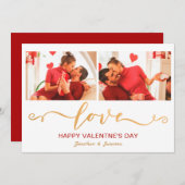 Elegant Love Script Happy Valentine's Day Photo Feestdagenkaart (Voorkant / Achterkant)