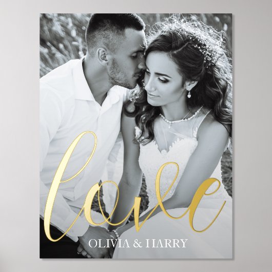 Elegant Love Script Real Folie Print (Voorkant)