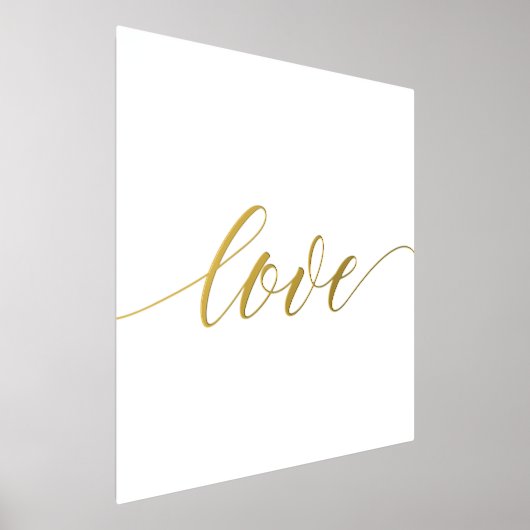 Elegant LOVE SCRIPT Real Gold Folie Afdrukken (Laagn)