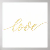 Elegant LOVE SCRIPT Real Gold Folie Afdrukken (Voorkant)