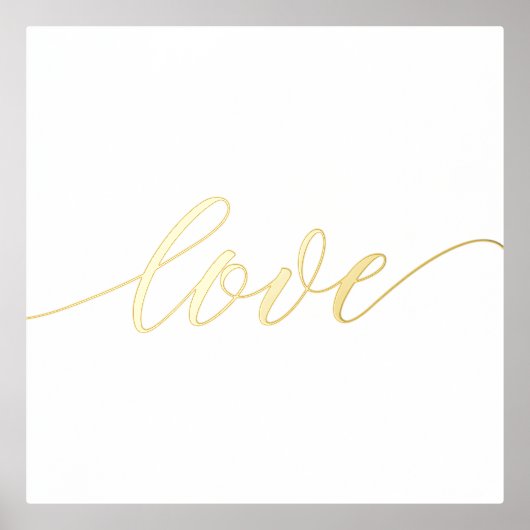 Elegant LOVE SCRIPT Real Gold Folie Afdrukken (Voorkant)