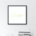 Elegant LOVE SCRIPT Real Gold Folie Afdrukken<br><div class="desc">Elegant LOVE SCRIPT Real Gold Foil Prints</div>
