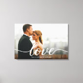 Elegant Love Script Trouwfoto Custom Canvas Afdruk (Voorkant)