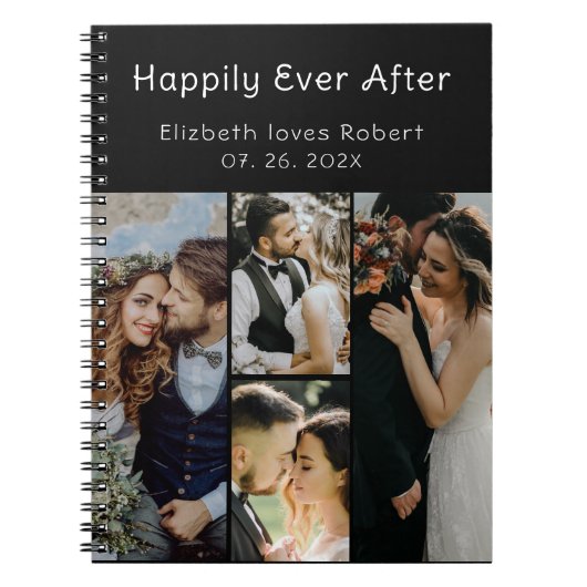 Elegant Love Script Wedding Photo Album Notitieboek (Voorkant)