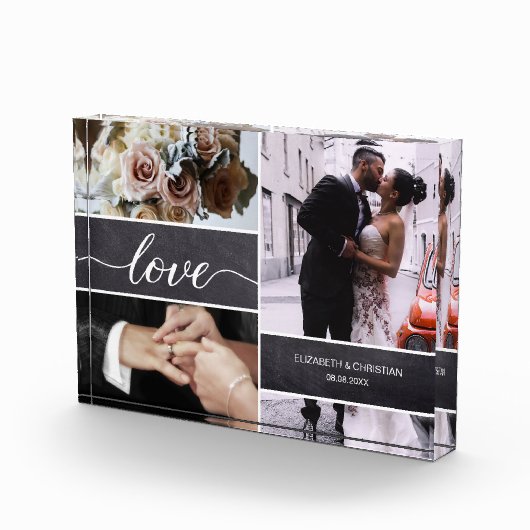 Elegant Love Script Weduwfoto collage Fotoblokken (Rechts)