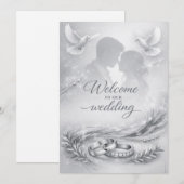 Elegant Love Silhouette Wedding Invitation Kaart (Voorkant / Achterkant)