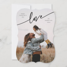 Elegant 'Love' Valentijnsdag Flat Photo Card