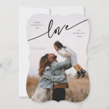Elegant 'Love' Valentijnsdag Flat Photo Card