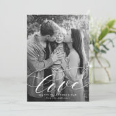 Elegant Love White Script Valentijnsdag Foto Feestdagenkaart (Staand voorkant)