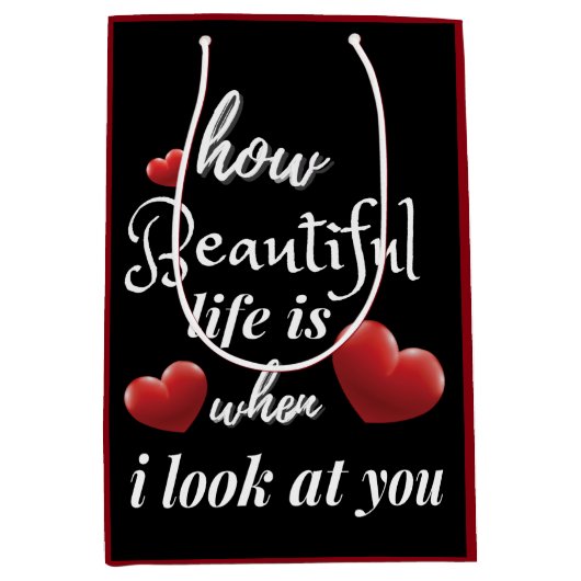 Elegant love you for Valentijnsdag Medium Cadeauzakje (Voorkant)