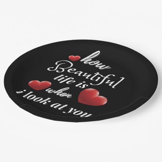 Elegant love you for Valentijnsdag Papieren Bordje (Gekanteld)