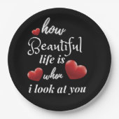 Elegant love you for Valentijnsdag Papieren Bordje (Voorkant)