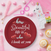 Elegant love you for Valentijnsdag Papieren Bordje (Feest)