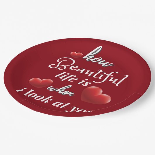 Elegant love you for Valentijnsdag Papieren Bordje (Gekanteld)